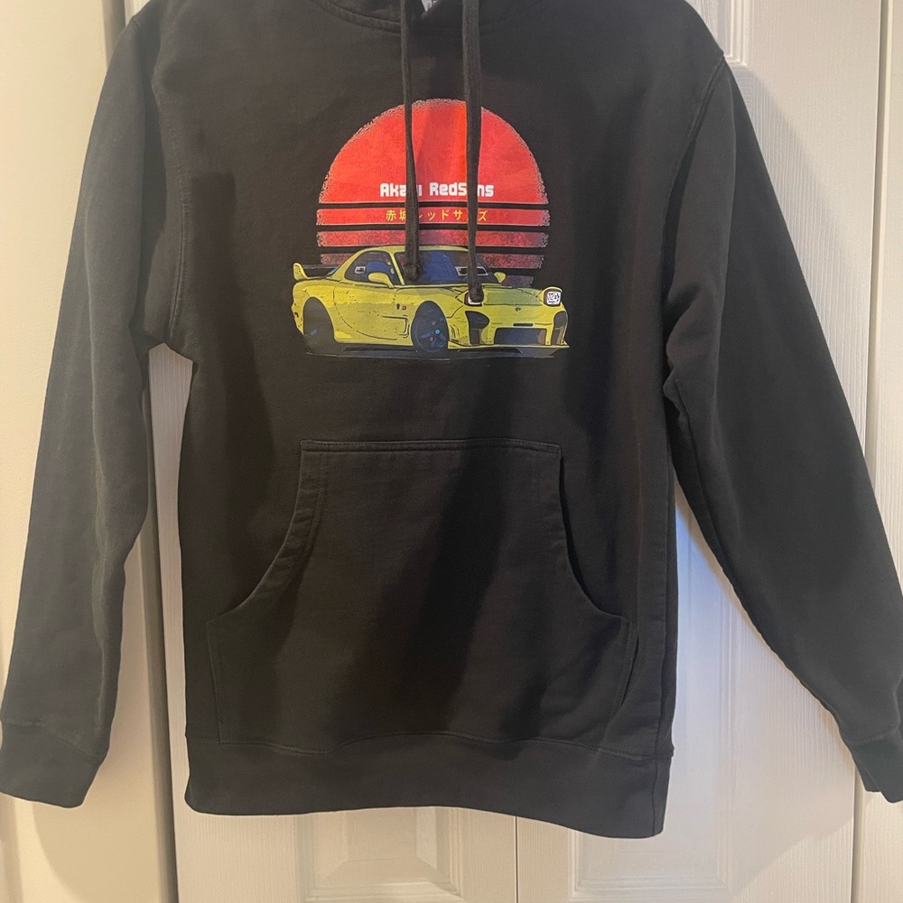 Black Graphic Hoodie Initial D